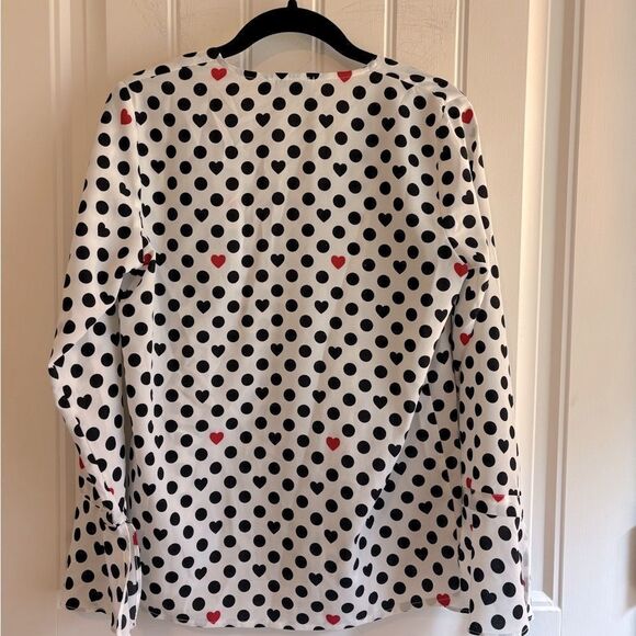 Molly Bracken hearts button down blouse Mandarin Collar Blouse - Picture 5 of 6